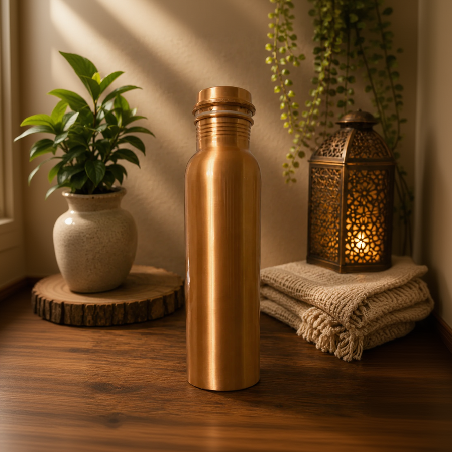 Smooth Copper Water Bottle – 500ml & 900ml