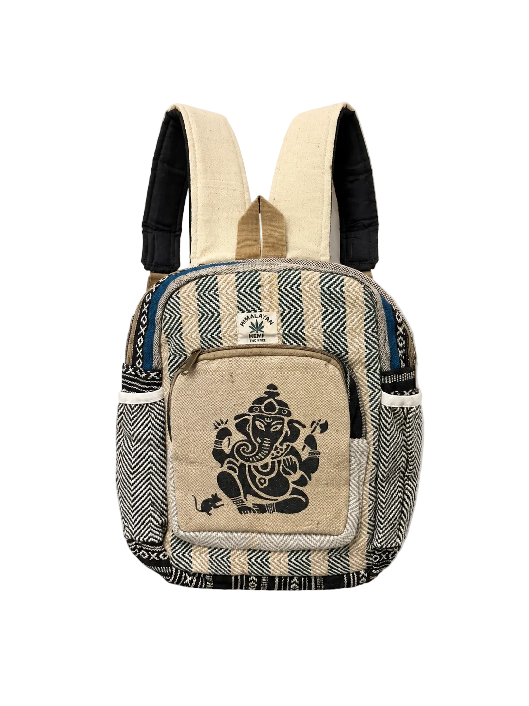Backpack with Ganesha design on a white background